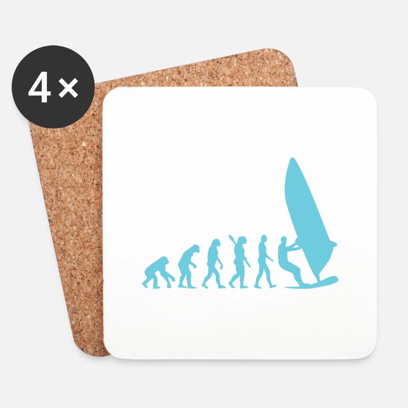 windsurfer evolution - Untersetzer (4er-Set) - Weiß