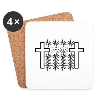 Jesus beat - Coasters (set of 4) - white - Front