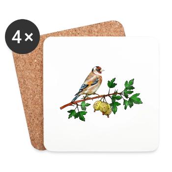 Oiseau - Dessous de verre (lot de 4) - blanc - Devant