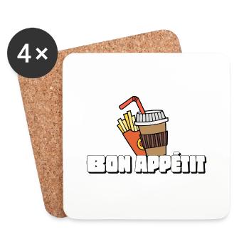 Französischer Ausdruck Bon appétit - Untersetzer (4er-Set) - Weiß - Vorne