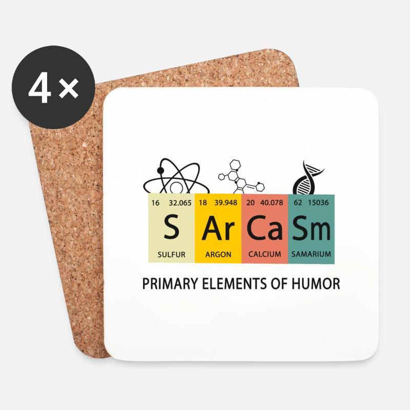 Sarkasmus Lustige Sprüche Periodensystem Humor - Untersetzer (4er-Set) - Weiß