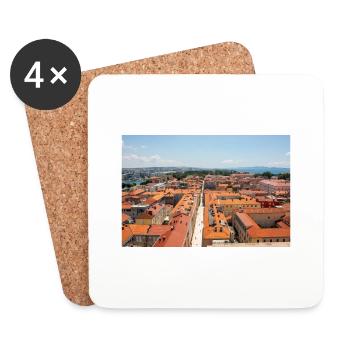 paysage urbain vieille ville Zadar dans l’état de Zadar - Dessous de verre (lot de 4) - blanc - Devant