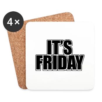 Drôle Black Friday Weekly Prank Day Cool Jokes Pun - Dessous de verre (lot de 4) - blanc - Devant