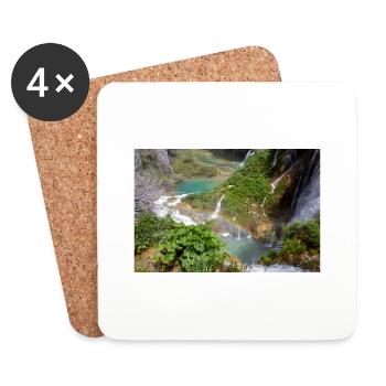 Plitvice Lakes National Park crystal clear water - Coasters (set of 4) - white - Front