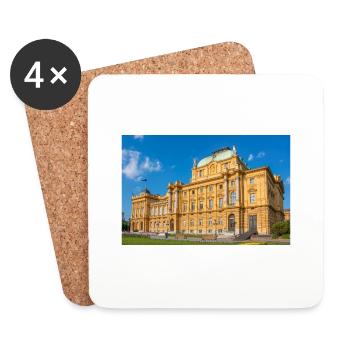 Théâtre national croate Zagreb Croatie - Dessous de verre (lot de 4) - blanc - Devant