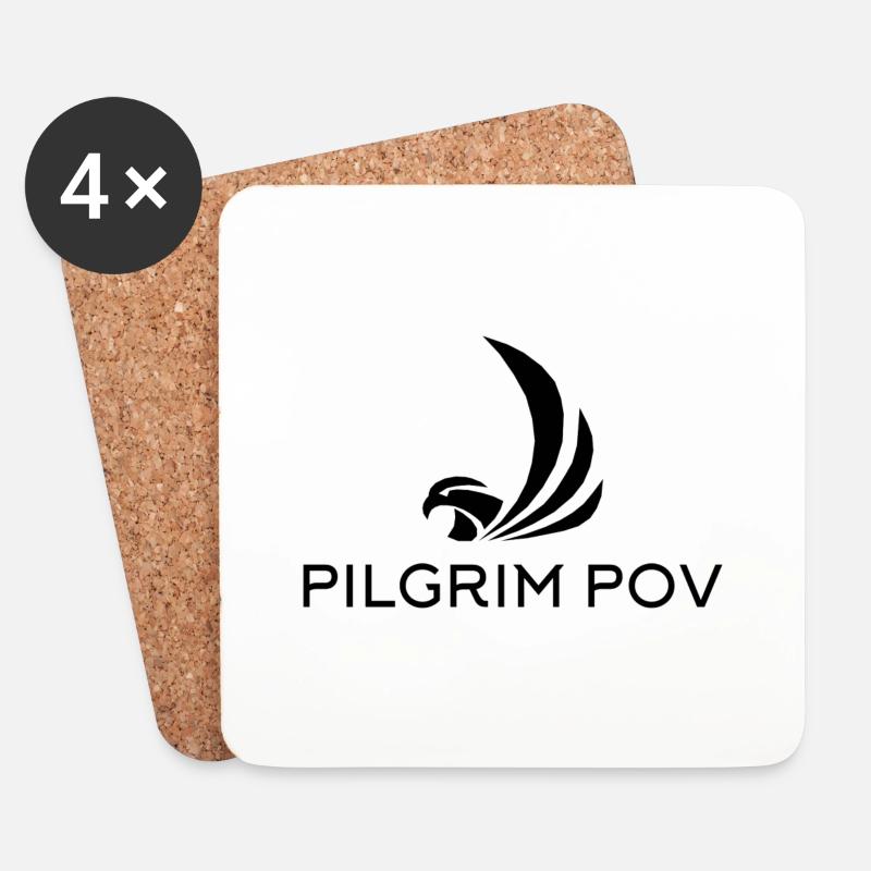 Pilgrim POV schwarzes Logo - Untersetzer (4er-Set) - Weiß