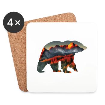 Mountains Hiking Scouts Hiking Mountain hikers - Coasters (set of 4) - white - Front