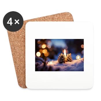 Christmas spirit in the forest - Coasters (set of 4) - white - Front