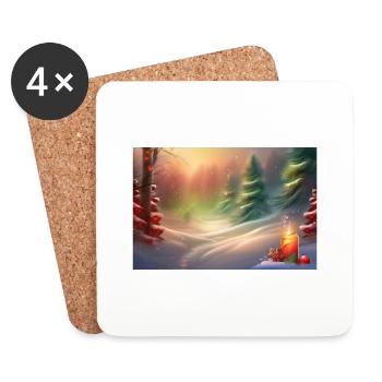 Rêverie de Noël - Dessous de verre (lot de 4) - blanc - Devant