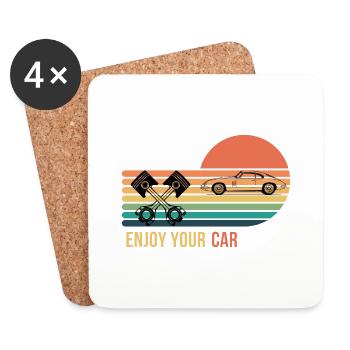 Enjoy your car - Coasters (set of 4) - white - Front