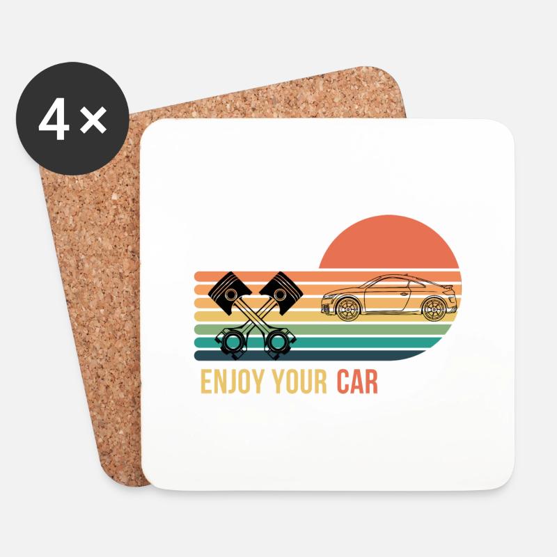 Enjoy your car - Untersetzer (4er-Set) - Weiß