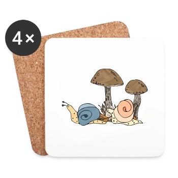 Schnecken - Untersetzer (4er-Set) - Weiß - Vorne
