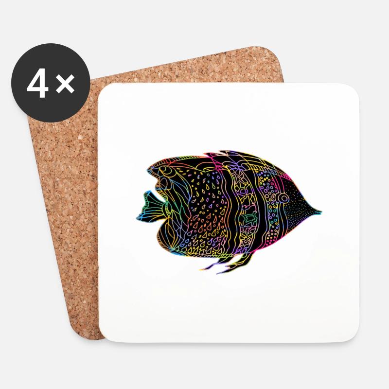 Fisch - Untersetzer (4er-Set) - Weiß