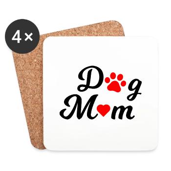 Das Design für alle stolzen Dog Moms - Untersetzer (4er-Set) - Weiß - Vorne