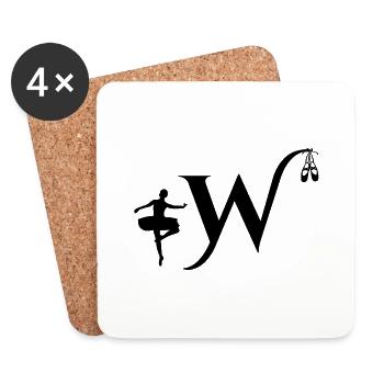 Letter w ballerina - Coasters (set of 4) - white - Front