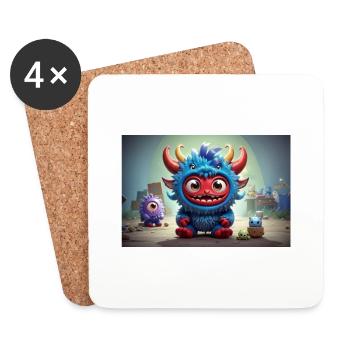 Monstre : 4 - Dessous de verre (lot de 4) - blanc - Devant