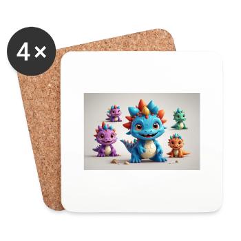 Monstre 8 - Dessous de verre (lot de 4) - blanc - Devant