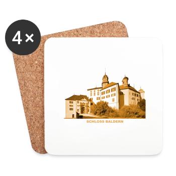 Château de Baldern, Bopfingen, Bade-Wurtemberg - Dessous de verre (lot de 4) - blanc - Devant