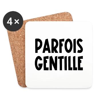 parfois gentille - Dessous de verre (lot de 4) - blanc - Devant