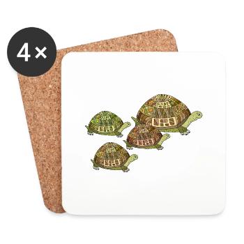 Turtles - Coasters (set of 4) - white - Front