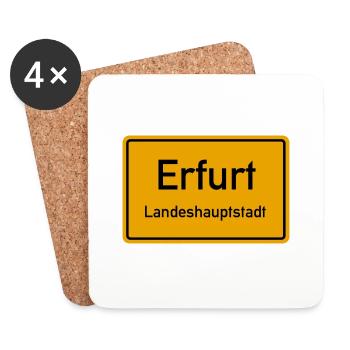 Landeshauptstadt Erfurt - Untersetzer (4er-Set) - Weiß - Vorne