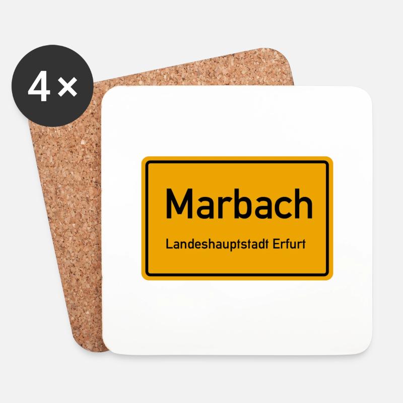 Erfurt Marbach - Untersetzer (4er-Set) - Weiß
