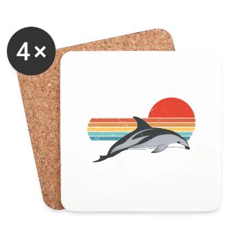New Zealand Kaikoura Black Dolphin - Coasters (set of 4) - white - Front