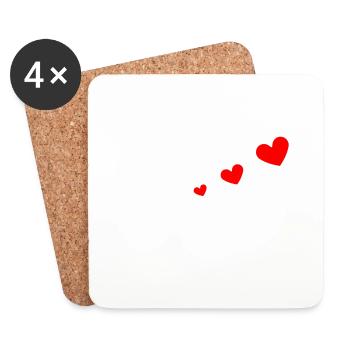 I'm offering you hearts - Coasters (set of 4) - white - Front