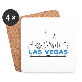 Las Vegas Silhouette - Dessous de verre (lot de 4) - blanc - Devant