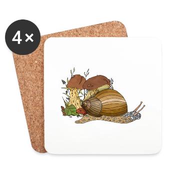 Snail - Coasters (set of 4) - white - Front