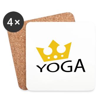 Yoga / Namaste / Lotusblume - Untersetzer (4er-Set) - Weiß - Vorne
