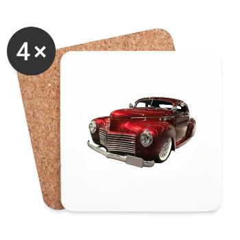 1940 Lowrider Coupe - Untersetzer (4er-Set) - Weiß - Vorne