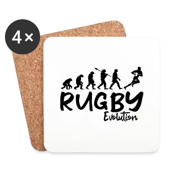 RUGBY - Rugby Sport - Rugby Humour - Dessous de verre (lot de 4) - blanc - Devant