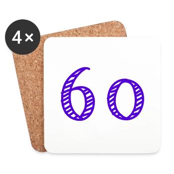60. 60 JAHRE. 60-JÄHRIGES JUBILÄUM. 60. GEBURTSTAG. - Untersetzer (4er-Set) - Weiß - Vorne