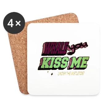 bubaprints bedroom dinosaur fan killer whale santa - Untersetzer (4er-Set) - Weiß - Vorne