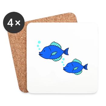 Pisces Comic - Coasters (set of 4) - white - Front