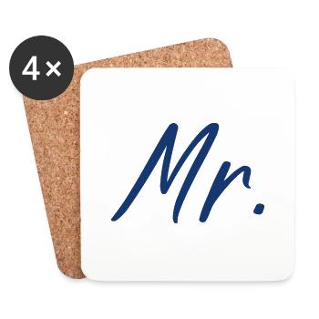 Mr - Dessous de verre (lot de 4) - blanc - Devant