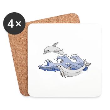 Dolphins - Coasters (set of 4) - white - Front