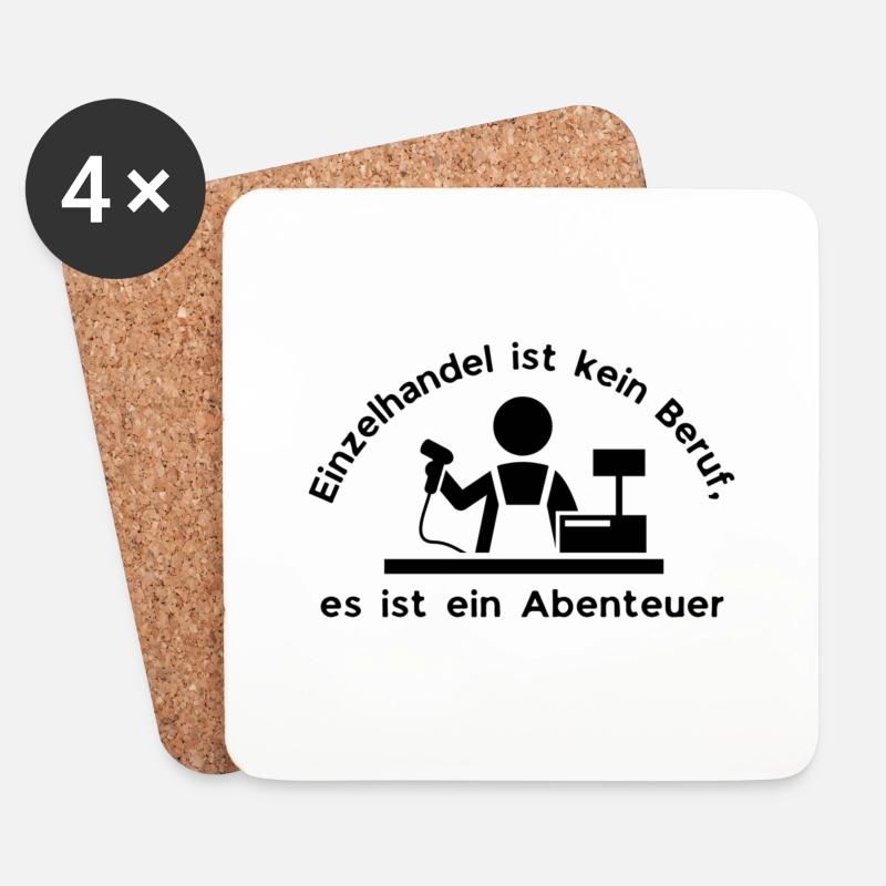 Einzelhandel ist kein Beruf sondern ein Abenteuer - Untersetzer (4er-Set) - Weiß