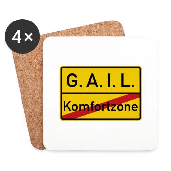 Komfortzone verlassen - Ganz Ankommen Im Leben - Untersetzer (4er-Set) - Weiß - Vorne
