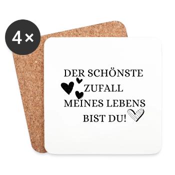 Der schönste Zufall meines Lebens bist du - Untersetzer (4er-Set) - Weiß - Vorne
