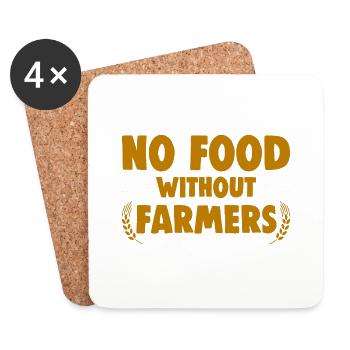 No Food Without Farmers 4 - Untersetzer (4er-Set) - Weiß - Vorne