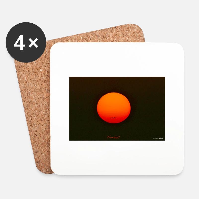 Fireball 2 - Untersetzer (4er-Set) - Weiß