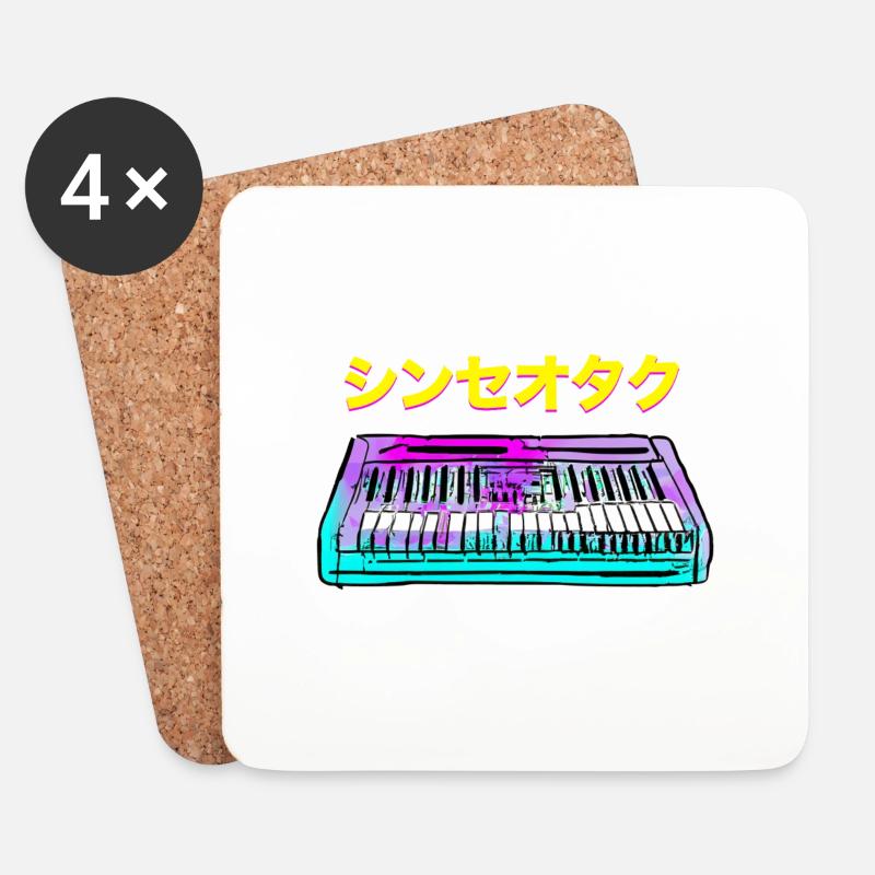 SYNTH GEEK JAPANISCH - Untersetzer (4er-Set) - Weiß