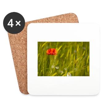Poppy in cornfield - Coasters (set of 4) - white - Front