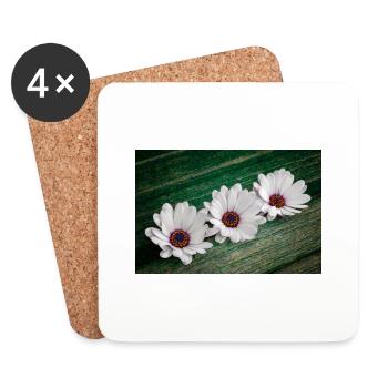 African Gooseflower - Coasters (set of 4) - white - Front