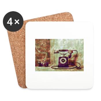 Phone with camera - Coasters (set of 4) - white - Front
