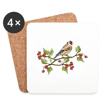 Bunter Vogel - Untersetzer (4er-Set) - Weiß - Vorne