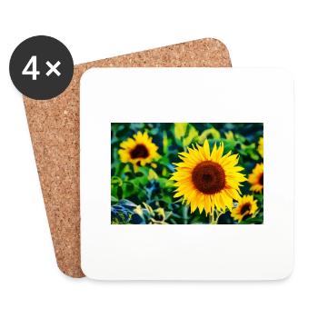 Sonnenblumen - Untersetzer (4er-Set) - Weiß - Vorne