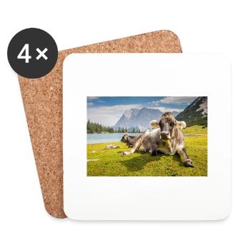 Vaches au lac Sebensee - Dessous de verre (lot de 4) - blanc - Devant